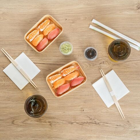 Restaurantware-Matsuri Vision 6.6 x 4.6 x 1.9 Inch Sushi Trays, 50 Greaseproof Sushi Packaging Boxes - Lids Sold Separately, Disposable, Kraft Paper Sushi Containers, For Appetizers Or Desserts in Saudi Arabia