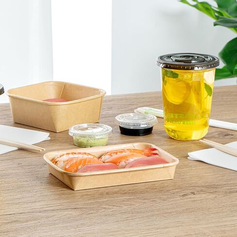 Restaurantware-Matsuri Vision 6.6 x 4.6 x 1.9 Inch Sushi Trays, 50 Greaseproof Sushi Packaging Boxes - Lids Sold Separately, Disposable, Kraft Paper Sushi Containers, For Appetizers Or Desserts in Saudi Arabia