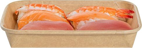 Restaurantware-Matsuri Vision 6.6 x 4.6 x 1.9 Inch Sushi Trays, 50 Greaseproof Sushi Packaging Boxes - Lids Sold Separately, Disposable, Kraft Paper Sushi Containers, For Appetizers Or Desserts in Saudi Arabia