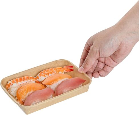 Restaurantware-Matsuri Vision 6.6 x 4.6 x 1.9 Inch Sushi Trays, 50 Greaseproof Sushi Packaging Boxes - Lids Sold Separately, Disposable, Kraft Paper Sushi Containers, For Appetizers Or Desserts in Saudi Arabia