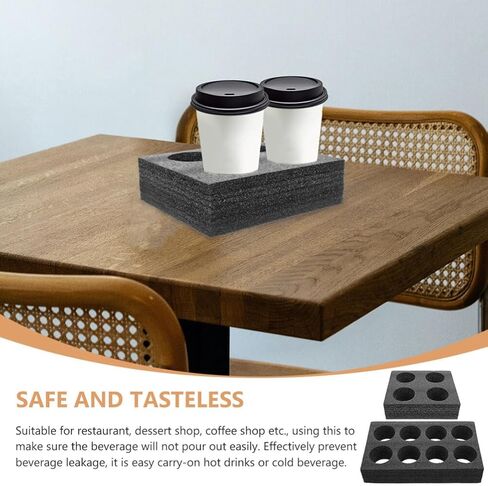 Luxshiny 2 قطعة حامل أكواب تناول الطعام في الخارج، حامل أكواب 4 فتحات، صينية حاملة 8 أكواب، صينية حاملة للمشروبات قابلة لإعادة الاستخدام للقهوة in Kuwait