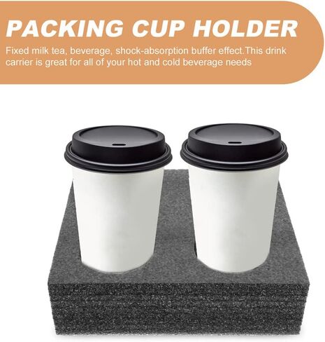 Luxshiny 2 قطعة حامل أكواب تناول الطعام في الخارج، حامل أكواب 4 فتحات، صينية حاملة 8 أكواب، صينية حاملة للمشروبات قابلة لإعادة الاستخدام للقهوة in Kuwait