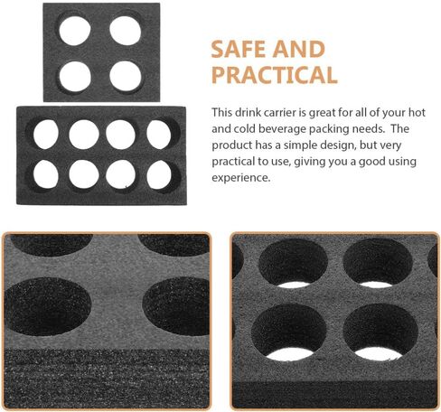 Luxshiny 2 قطعة حامل أكواب تناول الطعام في الخارج، حامل أكواب 4 فتحات، صينية حاملة 8 أكواب، صينية حاملة للمشروبات قابلة لإعادة الاستخدام للقهوة in Kuwait