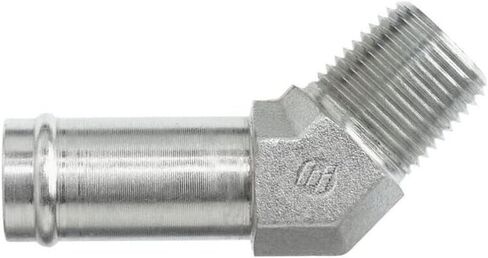 Brennan Industries 4503-04-04-FG تركيب أنبوب الكوع من الفولاذ المطروق 45 درجة، 1/4 بوصة - 18 خيط NPTF، 1/4 بوصة خرطوم بارب × 1/4 بوصة ذكر NPTF in Saudi Arabia
