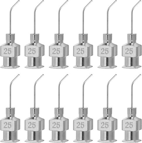 PATIKIL Bent Blunt Tip Dispensing Needle 25G, 12 Pcs 0.51 Inch Stainless Steel Liquid Dispenser Bent Flow Needles with Lure Lock for Refilling Liquid Inks Adhesives Glue in Saudi Arabia