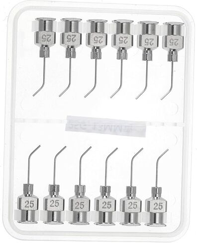 PATIKIL Bent Blunt Tip Dispensing Needle 25G, 12 Pcs 0.51 Inch Stainless Steel Liquid Dispenser Bent Flow Needles with Lure Lock for Refilling Liquid Inks Adhesives Glue in Saudi Arabia
