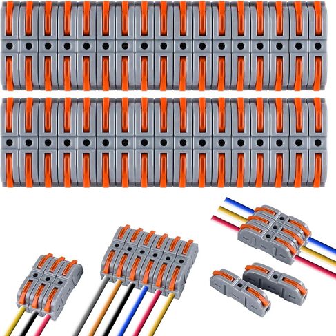 34 Pieces of Connection terminals, 1 in 1 Out Cable terminals, Electrical Connection terminals, 4mm² Conductor Terminal, Electrical Connection Blocks, DIY Customized Versions can be Freely Combined in Saudi Arabia