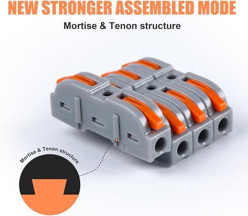 34 Pieces of Connection terminals, 1 in 1 Out Cable terminals, Electrical Connection terminals, 4mm² Conductor Terminal, Electrical Connection Blocks, DIY Customized Versions can be Freely Combined in Saudi Arabia