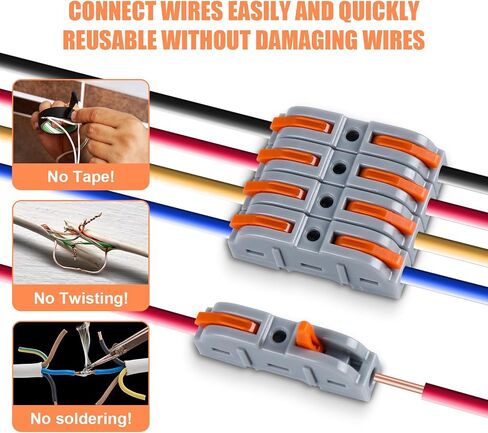 34 Pieces of Connection terminals, 1 in 1 Out Cable terminals, Electrical Connection terminals, 4mm² Conductor Terminal, Electrical Connection Blocks, DIY Customized Versions can be Freely Combined in Saudi Arabia