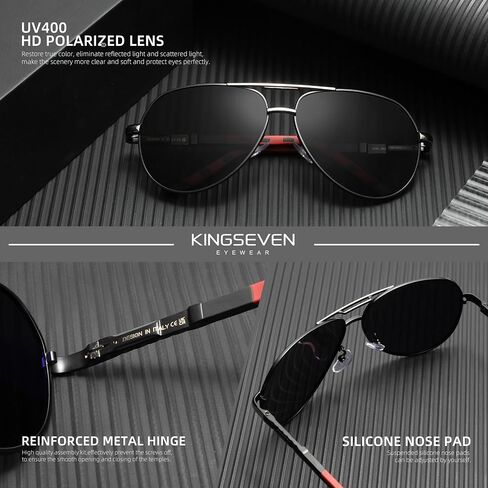 KINGSEVEN Men Vintage Aluminum Polarized Sunglasses Classic Brand Sun glasses Coating Lens Driving Eyewear For Men/Women in Saudi Arabia