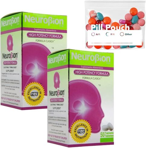 نيوروبيون كلاسيك 50 قرص فيتامين ب 2 عبوة / 50 قرصًا + أكياس حبوب منزلية شفافة قابلة للإغلاق in Kuwait