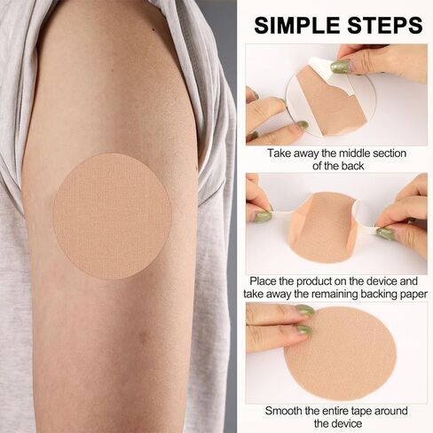 35pcs Sensor Covers for Dexcom G7, Stretch Cotton Cloth Glucose Monitor Patch Waterproof Libre 2 Adhesive Patches Glucose Monitor CGM Patches Compatible with Dexcom G7(Flesh Color) in Saudi Arabia
