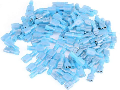 موصلات طرفية للذكور والإناث 100 قطعة نحاس نايلون أزرق 16-14awg/1.5mm2-2.5mm2 معزول بالكامل ذكر أنثى نايلون محطات تجعيد سريعة الأسلاك بأسمائها الحقيقية 82 جرام in Saudi Arabia