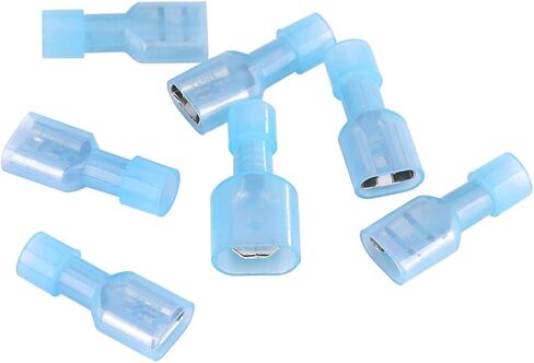 موصلات طرفية للذكور والإناث 100 قطعة نحاس نايلون أزرق 16-14awg/1.5mm2-2.5mm2 معزول بالكامل ذكر أنثى نايلون محطات تجعيد سريعة الأسلاك بأسمائها الحقيقية 82 جرام in Saudi Arabia