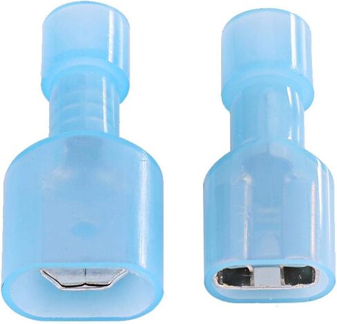 موصلات طرفية للذكور والإناث 100 قطعة نحاس نايلون أزرق 16-14awg/1.5mm2-2.5mm2 معزول بالكامل ذكر أنثى نايلون محطات تجعيد سريعة الأسلاك بأسمائها الحقيقية 82 جرام in Saudi Arabia