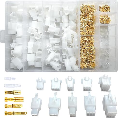 مجموعة موصلات الأسلاك الكهربائية للسيارات BRT Bearingshui، 2.8 مم 2 3 4 6 9 دبوس موصلات الأسلاك الكهربائية للسيارات دبوس رأس تجعيد أطراف الأسلاك و30 مجموعة 4 مم سلك طرفي رصاصة للسيارة والدراجة النارية in Kuwait