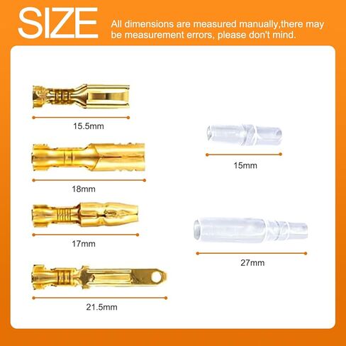 مجموعة موصلات الأسلاك الكهربائية للسيارات BRT Bearingshui، 2.8 مم 2 3 4 6 9 دبوس موصلات الأسلاك الكهربائية للسيارات دبوس رأس تجعيد أطراف الأسلاك و30 مجموعة 4 مم سلك طرفي رصاصة للسيارة والدراجة النارية in Kuwait