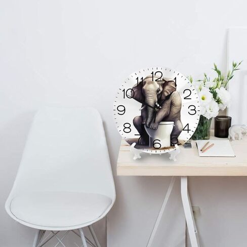 Home Decor Funny Elephant Round Wall Clock Acrylic Silent Non-Ticking Decorative Clocks for Living Room Kitchen in Saudi Arabia