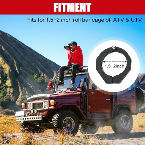 UTV طفاية حريق جبل قوس، قابل للتعديل الإفراج السريع رول بار سيارة حامل قوس طفاية حريق ل1.5in إلى 2in رول بار ATV UTV مع 4 المشابك in Saudi Arabia