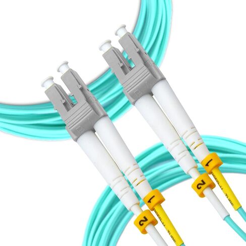 NewYork Cables Fiber Patch Cable | LC to LC Multimode Duplex OM4 50/125 Jumper Cord | 3M (9.84ft) 40gb Fiber Optic Cable (Aqua) in Kuwait