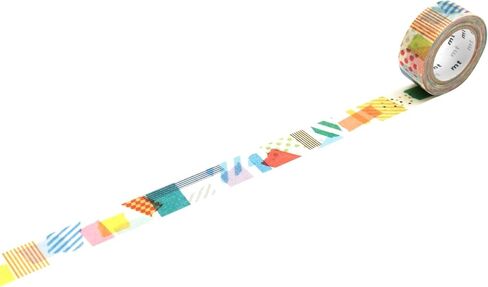 MT Washi Masking Tape - Kamoi Paper Washi Adhesive Tape - 15mm * 7m, Black, White, Gold in Saudi Arabia