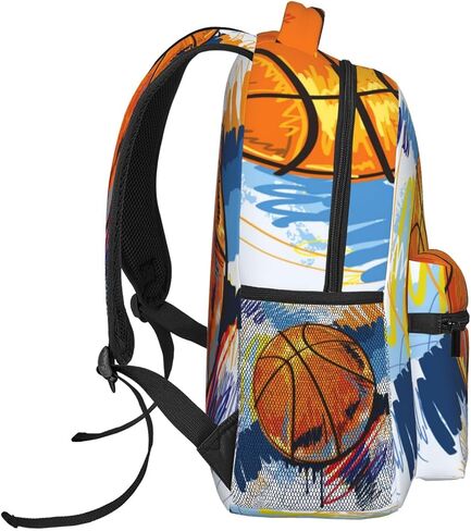 Watercolor Basketball Boys Backpack Elementary Middle School Backpack Bookbag for Girls Boys Kids Teen Back to School Book Bag Gifts for 2nd 3rd 4th 5th 6th Grade Students in Saudi Arabia
