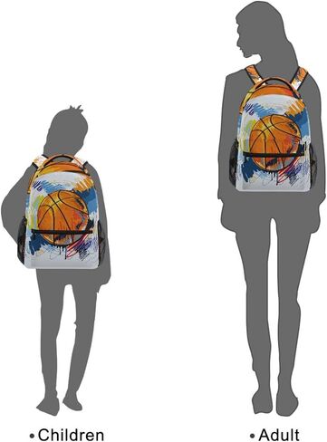 Watercolor Basketball Boys Backpack Elementary Middle School Backpack Bookbag for Girls Boys Kids Teen Back to School Book Bag Gifts for 2nd 3rd 4th 5th 6th Grade Students in Saudi Arabia