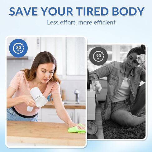 Electric Spin Scrubber, Bathroom Shower Scrubber, Rechargeable Cleaning Brush with 4 Brush Heads for Wall, Floor, Tile (2) in Saudi Arabia
