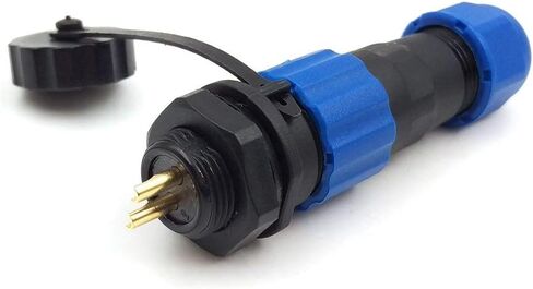 SD13 2pin Waterproof Power Connector, φ13mm 10A 380V High Voltage 18 * 65mm Male Female Circular Power LED Connector Plug(Female)-Socket(Male) (2pin, Panel Mount x 3set) in Saudi Arabia