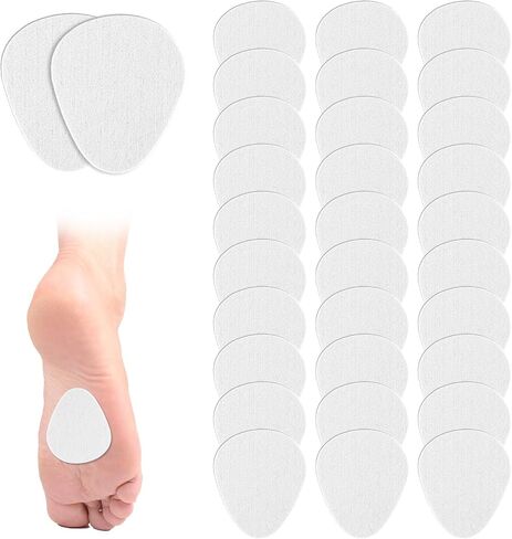 30Pcs Felt Metatarsal Pads, 1/4" Thick Felt Ball of Foot Cushion Adhesive Forefoot Cushion Pads, Soft Metatarsal Felt Pads for Women Men Forefoot Pain Relief (Cream) (White) in Saudi Arabia