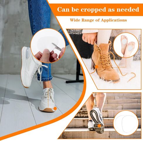 30Pcs Felt Metatarsal Pads, 1/4" Thick Felt Ball of Foot Cushion Adhesive Forefoot Cushion Pads, Soft Metatarsal Felt Pads for Women Men Forefoot Pain Relief (Cream) (White) in Saudi Arabia