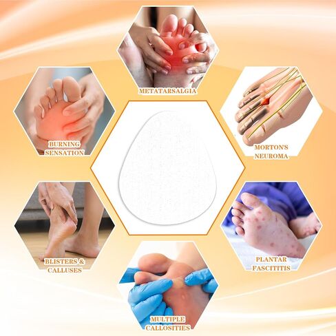 30Pcs Felt Metatarsal Pads, 1/4" Thick Felt Ball of Foot Cushion Adhesive Forefoot Cushion Pads, Soft Metatarsal Felt Pads for Women Men Forefoot Pain Relief (Cream) (White) in Saudi Arabia