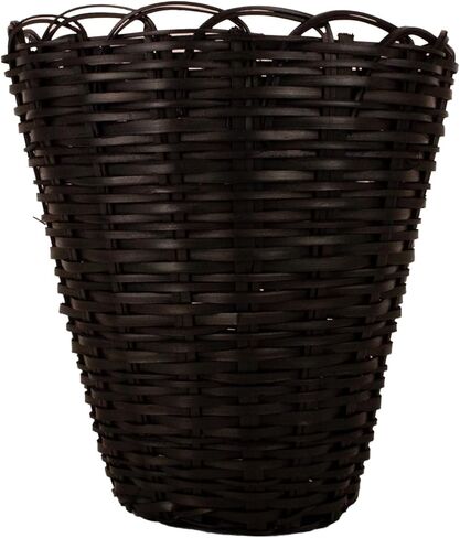 سلة مهملات مستديرة منسوجة من KAZI Essentials - سلة مهملات من الخيزران الطبيعي، صديقة للبيئة مصنوعة يدويًا على يد حرفيين أفارقة (دائرية، بني) in Kuwait