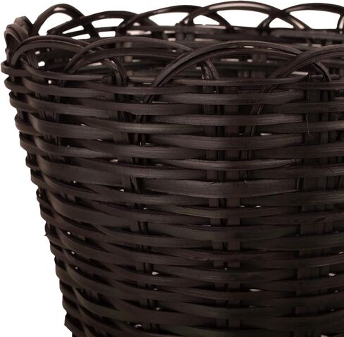 سلة مهملات مستديرة منسوجة من KAZI Essentials - سلة مهملات من الخيزران الطبيعي، صديقة للبيئة مصنوعة يدويًا على يد حرفيين أفارقة (دائرية، بني) in Kuwait