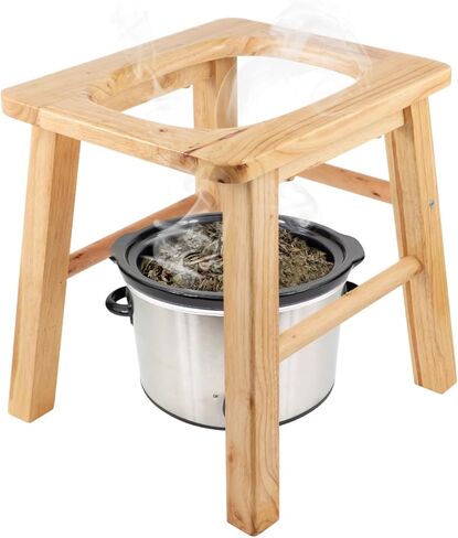 Wooden Steam Seat with Four Legs,Yoni Steam Chair Wood Herb Steaming Seat Yoni Steaming Kit Steamer Chair for Women (No Steamer) in Saudi Arabia