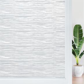 Haton Window Privacy Film, Frosted Glass Window Film, Non-Adhesive Removable Static Cling Window Clings, UV Blocking Window Stickers, Opaque Decorative Window Covering for Door Home 35.4" x 118.1"