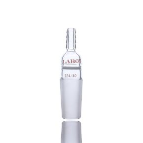 Laboy Glass Straight Inlet Adapter Fritted with 24/40 Inner Glass Joint & 8mm Hose Connection Lab Glassware