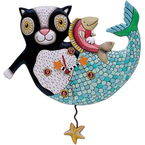 Allen Designs Mermaid Cat Mercat Pendulum Clock