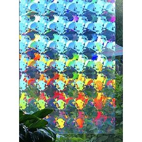 Rainbow Symphony – Rainbow Suncatcher Window Film, Diffraction Window Film, Stained Glass Window Cling, Holographic Prismatic Film, Ambrosia Pattern, 24" X 36", Made in USA