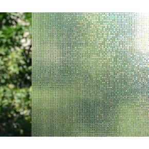 VSUDO 1 Roll 35.4" by 78.7" Static Cling Window Film for Privacy, Crystal Mosaic Pattern Window Tint Sticker for Home or Office (19.37 Sq. Ft Total)
