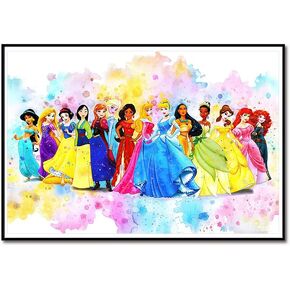 IVYILA Princess Poster Princess Watercolor Prints Princess Room Wall Art Decor Canvas Art HD Print Painting Room Aesthetics Decor 12x18 inch Unframed
