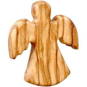 Yookin Wood Cross Hand Held Healing Cross Olive Wood for Praying Hand Held Cross Clinging Cross to Fit in Your Hand(Olive wing up)
