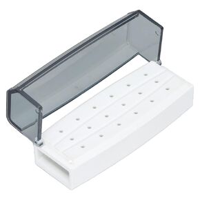 Dental Bur Autoclavable Case, 18 Hole Dental Organizer Bur Cleaning Holder Box for Dental Laboratory (White)