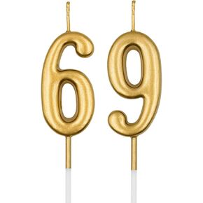 69th & 96th Birthday Candles, Black Number 69 96 Candle for Cake, Happy Birthday Cake Topper Decoration for Birthday Anniversary Celebration Party Supplies