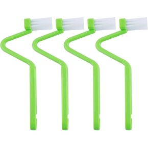 AUEAR, 4 Pack Curved Toilet Brush 8" V Type Plastic Toilet Corner Rim Cleaning Brush Toilet Edge Brush