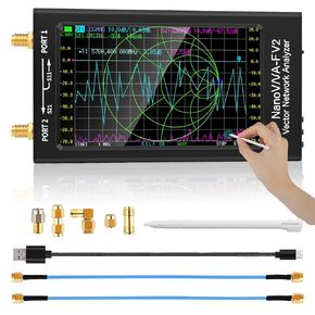 NanoVNA-V2 F-Vector Network Analyzer, 4.3-inch Touch Screen 50KHZ-3GHZ HF VHF UHF VNA Antenna Analyzer, with 5000mAh Battery, Measure S-Parameter Voltage SWR, Phase, Delay, Smith Chart