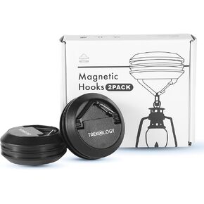 trekology 2 قطعة خطافات مغناطيسية قوية للتخييم - مجموعة خطافات مغناطيسية خارجية، خطافات مغناطيسية سوداء لتعليق الفوانيس والخيام والعتاد والمزيد - خطافات مغناطيسية متعددة الاستخدامات للمغامرات الخارجية in Kuwait