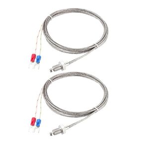 uxcell K Type Thermocouple Temperature Sensors M8 Thread Probe with 2M/6.6Ft Wire 2pcs