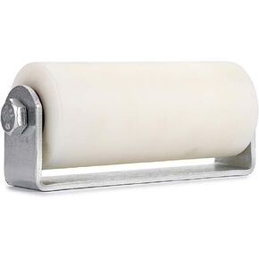 Skelang 6" Slide Gate Guide Roller with Post Welded Bracket, UHMW Hard Nylon Sliding Rolling Gates Guider, Heavy Duty Sealed Ball Bearing Side Roller Assembly (White - 6 inches)
