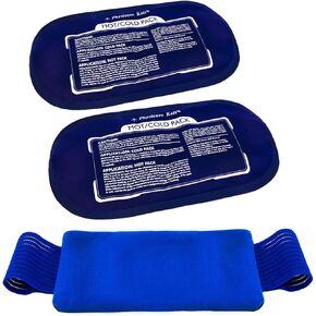 Ice Pack Wrap| 2 Reusable Hot and Cold Gel Ice Packs for Injuries| Adjustable Gel Wraps for Knees, Back, Shoulders, Arms and Legs